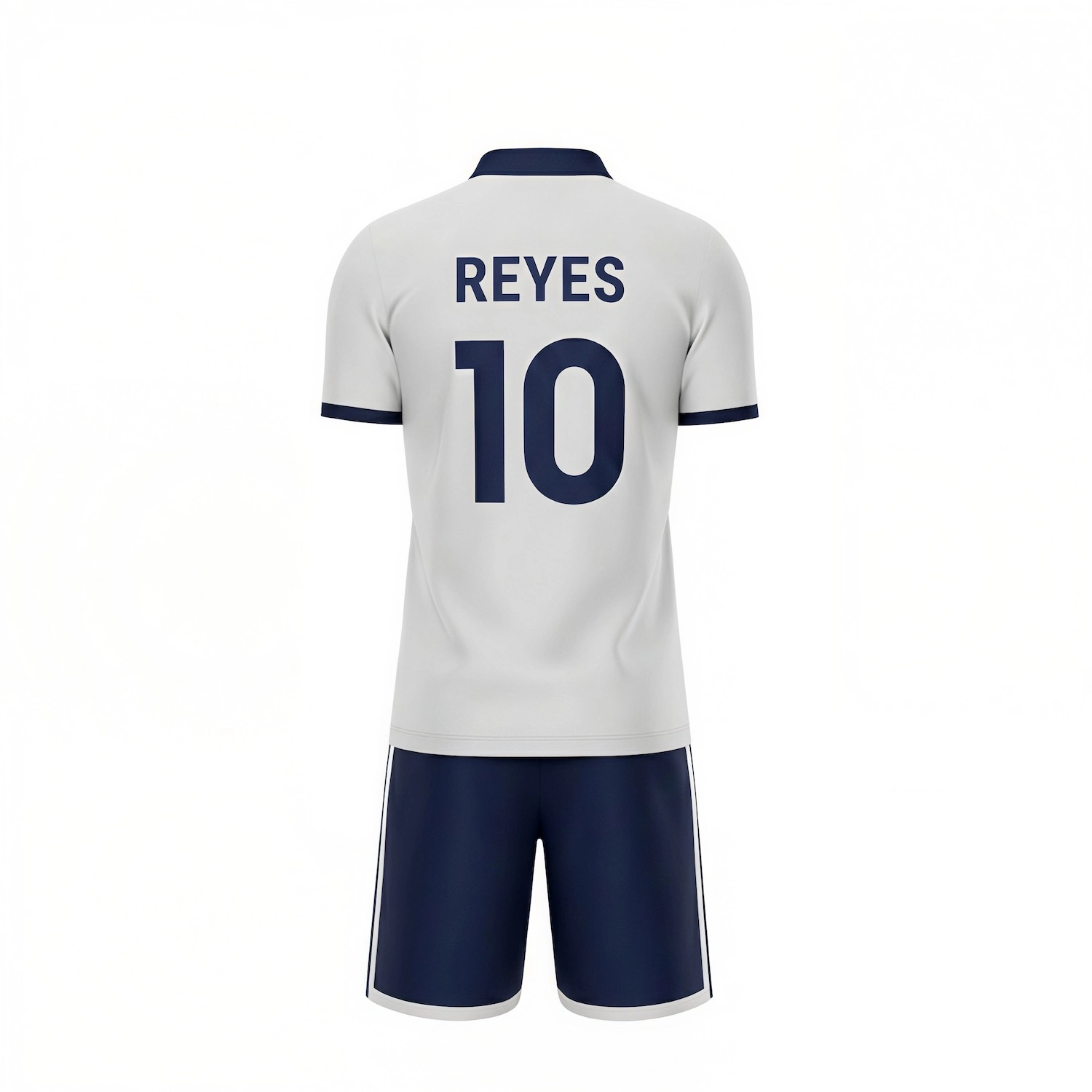 Soccer team wearing complete mesh uniform sets with flat lapel neck jerseys and matching breathable shorts