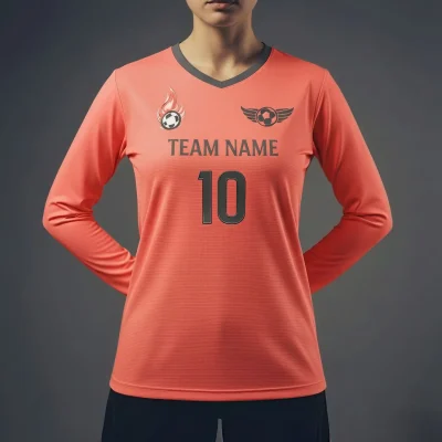 Soccer team wearing classic long sleeve V-neck jerseys in cooler weather