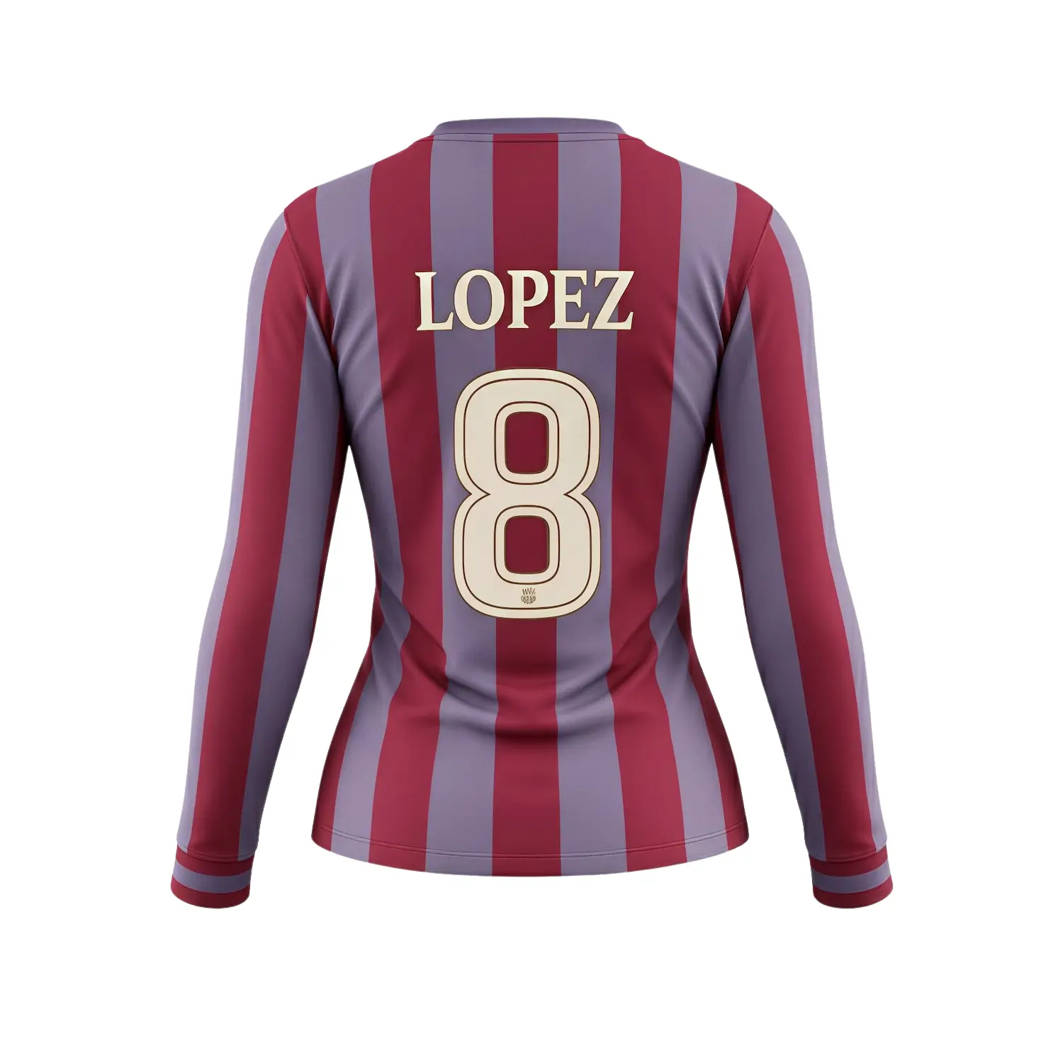 Athlete in a long sleeve spandex V-neck soccer jersey demonstrating stretch and movement