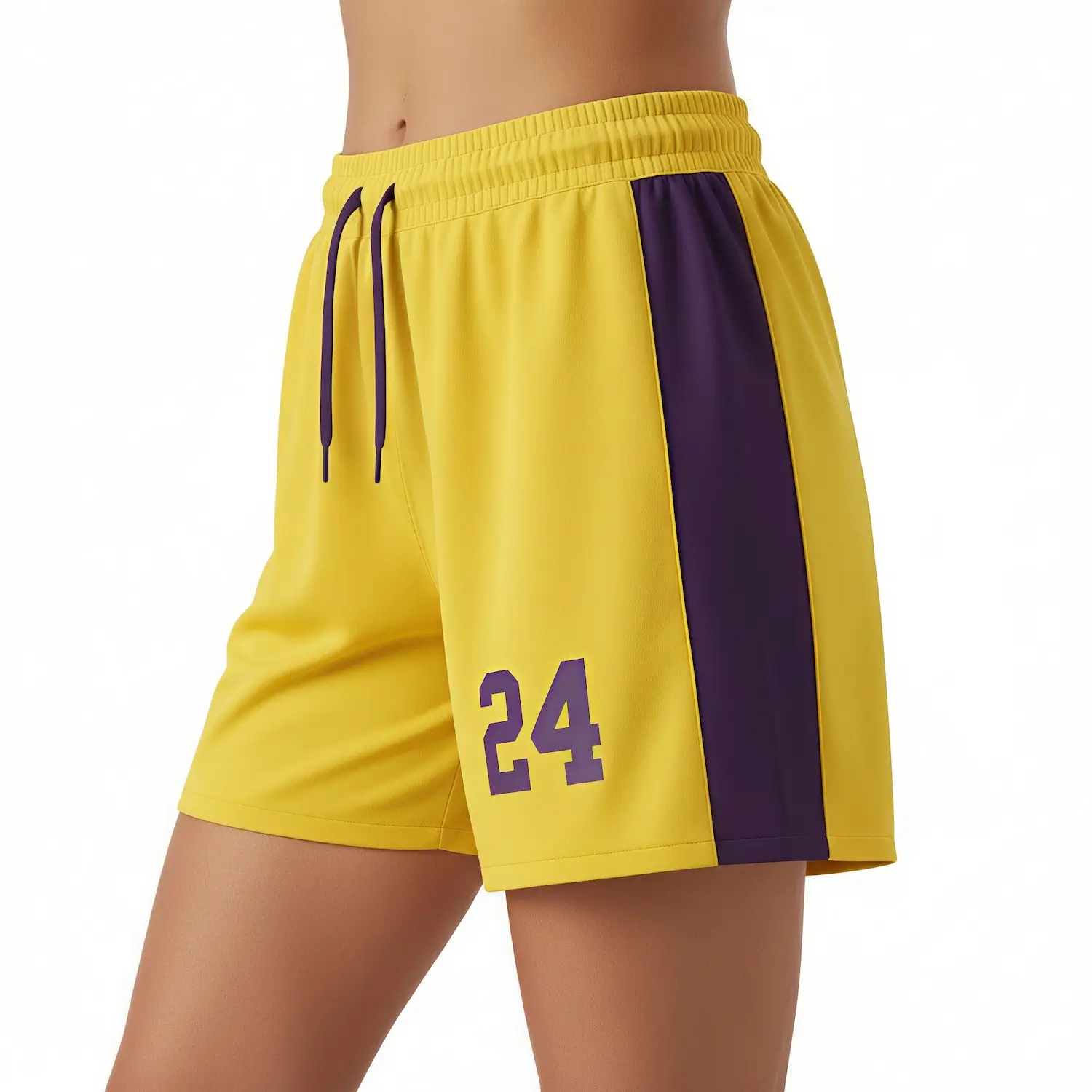 Female basketball player wearing 2-inch inseam 160g Birdseye Mesh shorts