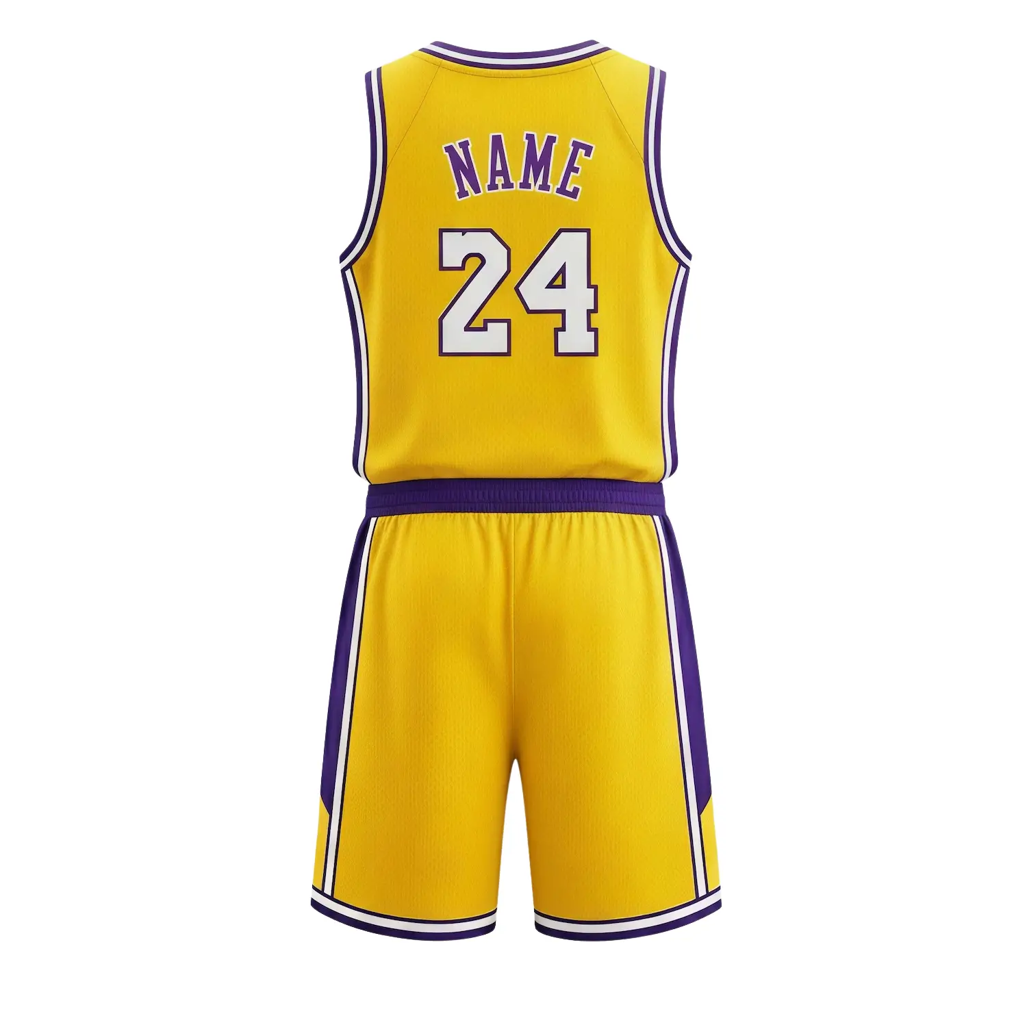 Premium 180G NBA-style jacquard fabric basketball uniform kit with structured jersey and shorts for a professional look.