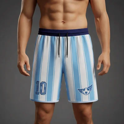 Athlete demonstrating movement in flexible spandex interlock soccer shorts