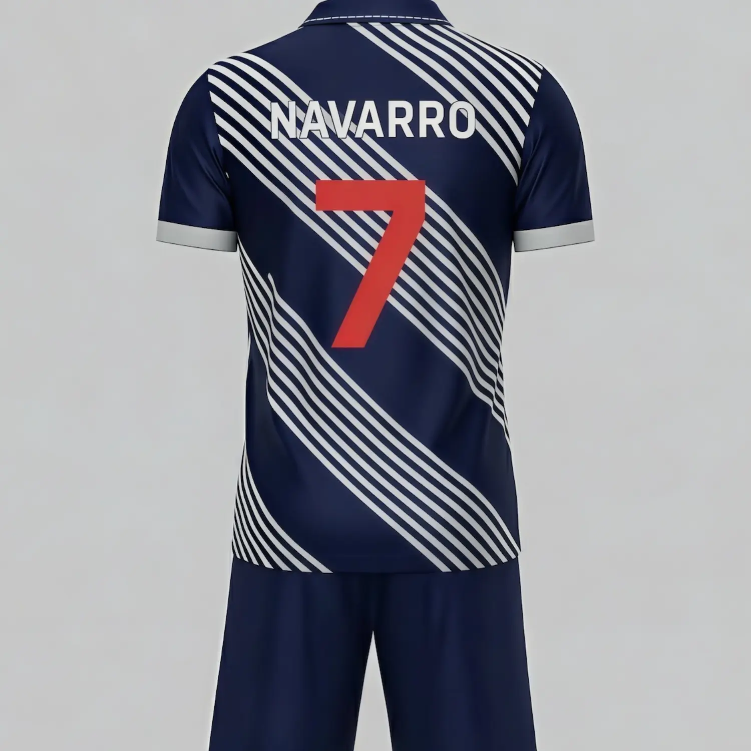 Elite soccer team wearing complete silk-feel uniform sets with flat lapel neck jerseys and matching luxury shorts