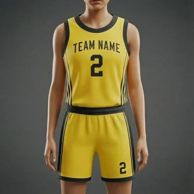 Women's-specific 180G NBA-style jacquard fabric basketball uniform kit with a tailored fit and substantial pro drape.