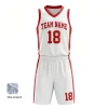 V-neck basketball uniform kit with a classic collar and the distinctive woven texture of 160G Jacquard fabric.