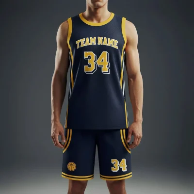 Innovative Flashed V Fabric basketball uniform kit, showing the smooth sublimated exterior and advanced cooling inner lining.
