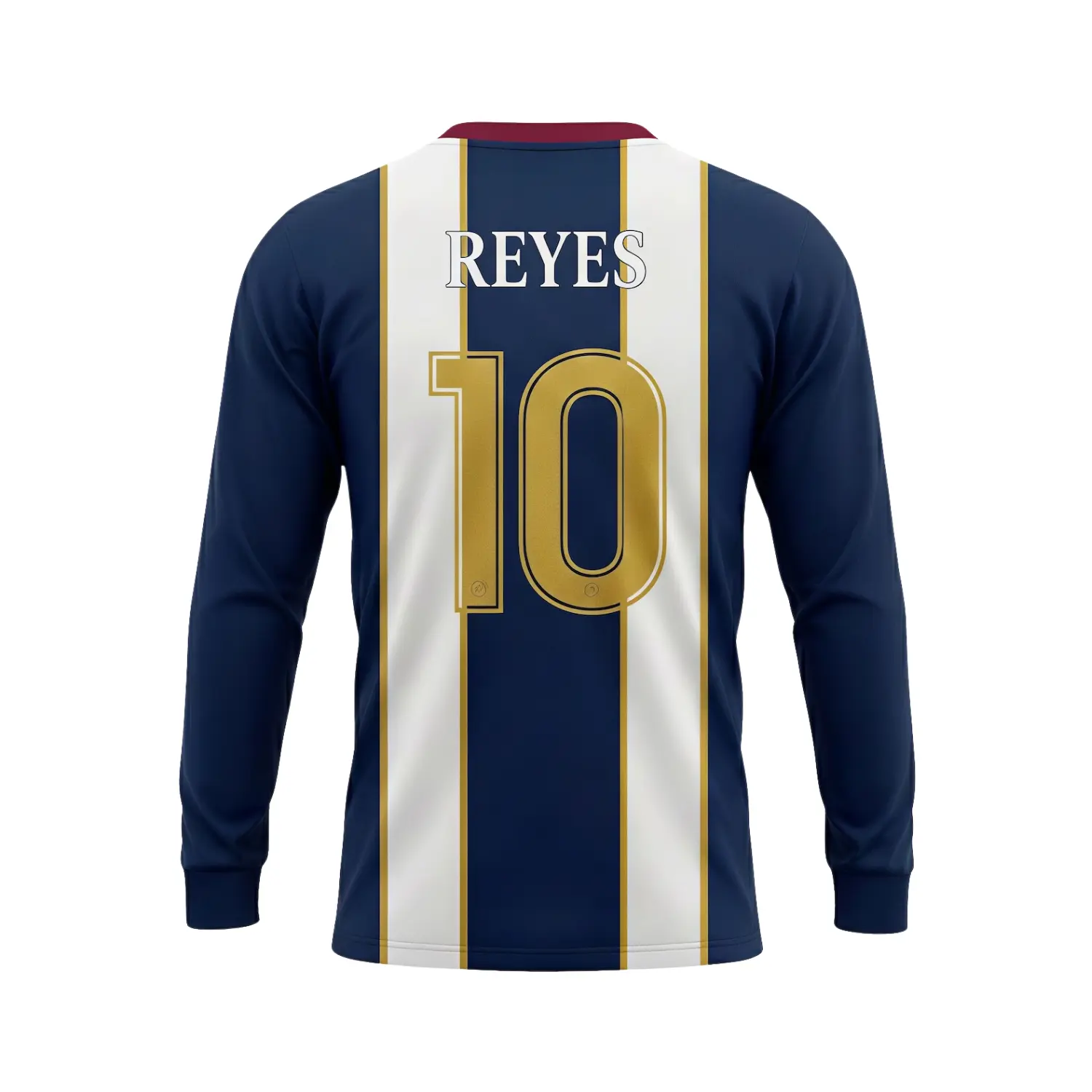 Soccer team wearing classic long sleeve V-neck jerseys in cooler weather