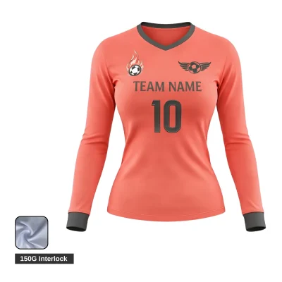 Soccer team wearing classic long sleeve V-neck jerseys in cooler weather