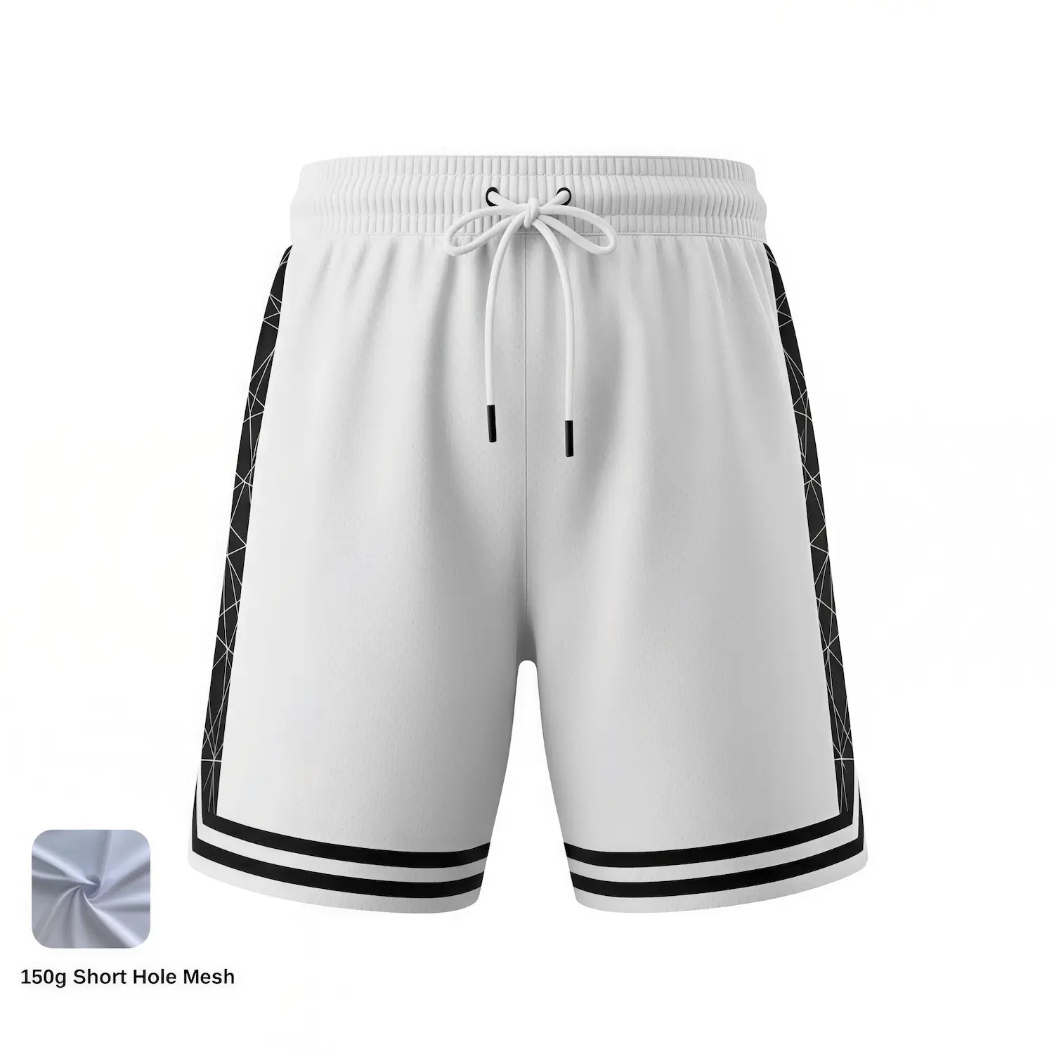 Female basketball player wearing 2-inch inseam breathable Shorts Mesh shorts