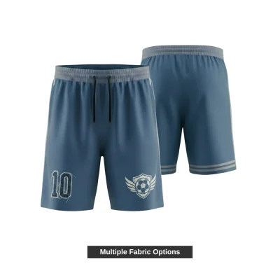 Soccer player wearing breathable performance mesh shorts in warm weather