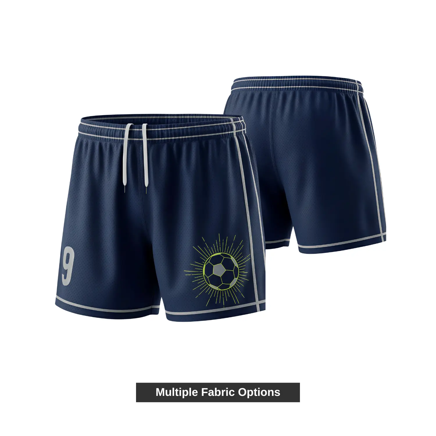 Women's soccer team wearing breathable performance mesh shorts in warm weather