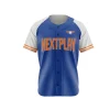A classic full-button baseball jersey made from breathable 150G Bee Eyes Mesh fabric with vibrant sublimated team graphics.