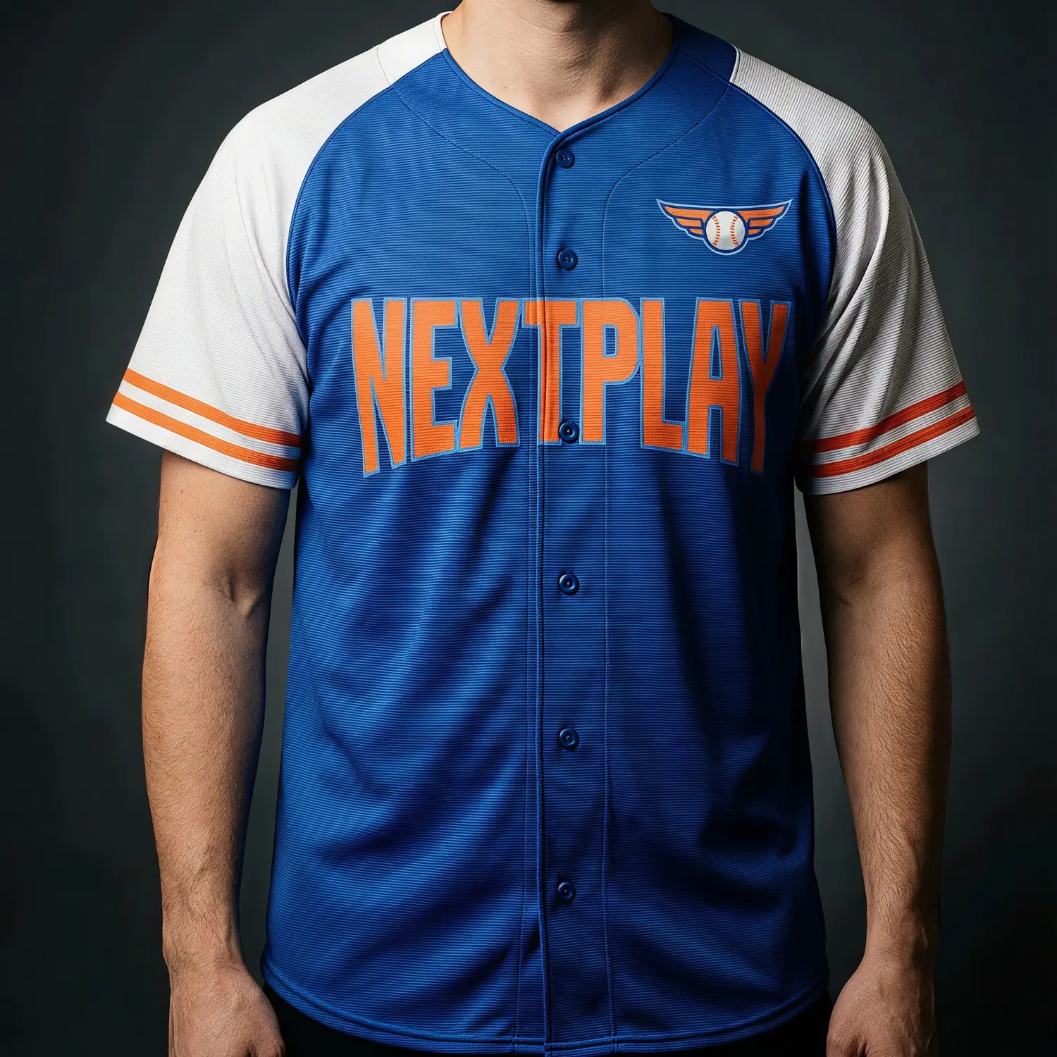 A classic full-button baseball jersey made from breathable 150G Bee Eyes Mesh fabric with vibrant sublimated team graphics.