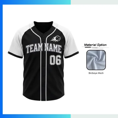 Custom Full-Button Baseball Jersey – 160G Birdseye Mesh Breathable Sublimation Team Uniform