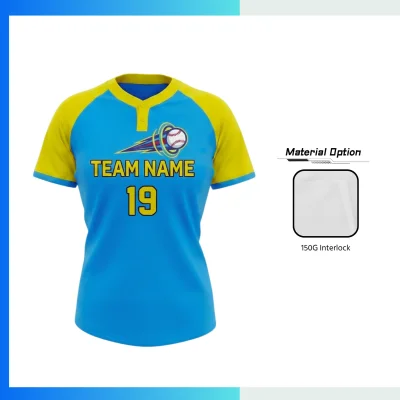 Women’s Custom Baseball Jersey with150G Lightweight Poly Full Sublimation Softball Team Uniform