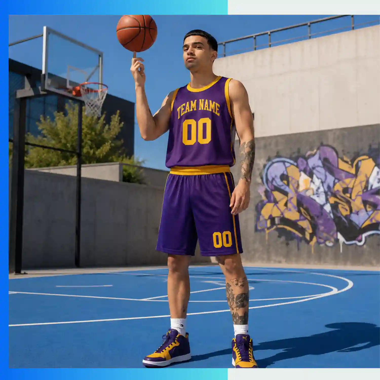 Custom Basketball Uniform Kits with160G Birdseye Mesh - Image 3