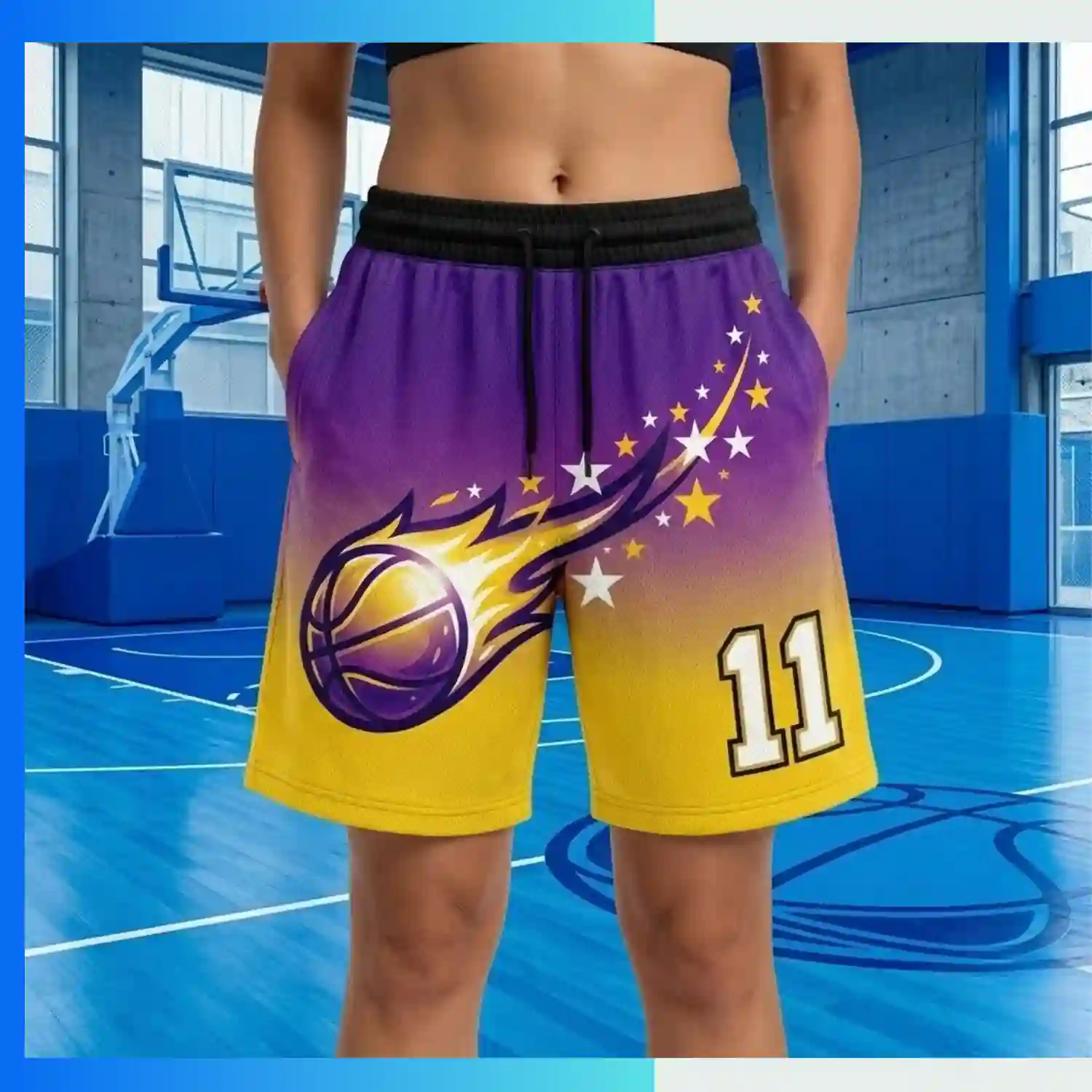 Custom Women’s Training Basketball Shorts with Pockets with 150G Interlock - Image 3