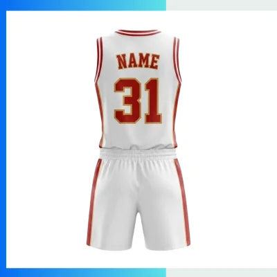 Alternative view of Custom Women’s Basketball Uniform Kits with  150GSM Flashed V Fabric