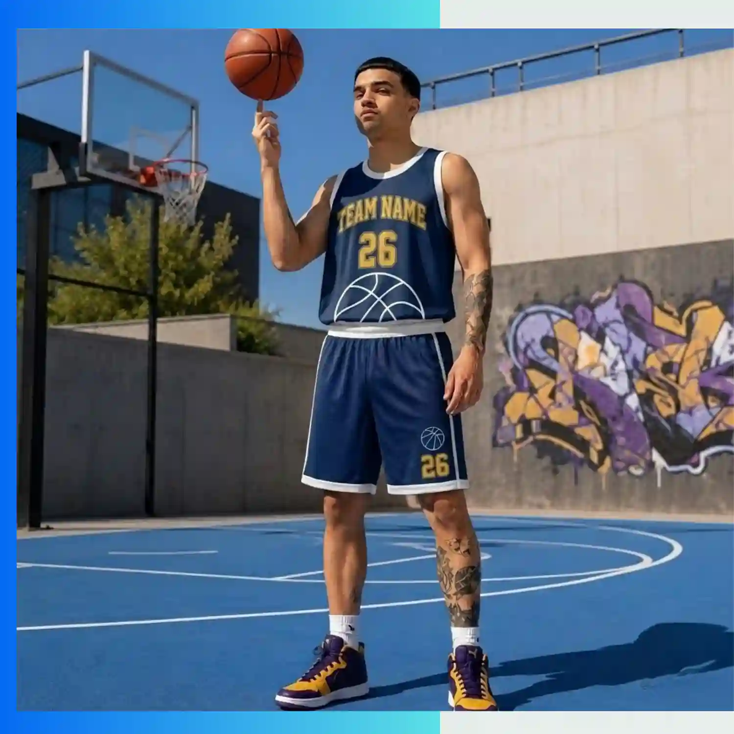 Custom Basketball Uniform Kits with 130G/160G Butterfly Mesh - Image 3