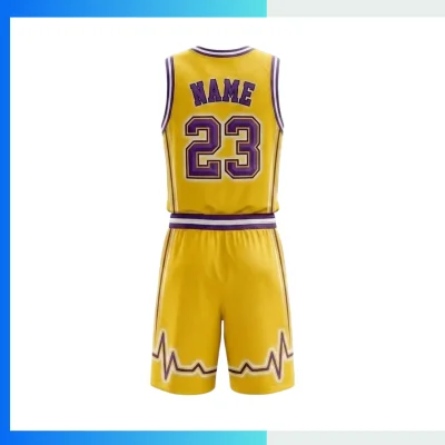 Alternative view of Custom V-Neck Basketball Uniform Kits with 150G Interlock