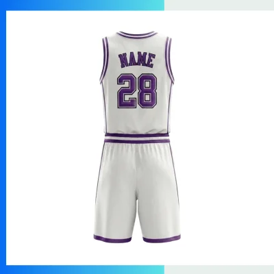 Alternative view of Custom V-Neck Basketball Uniform Kits with 160G Birdseye Mesh The Breathable Performance Choice for Modern Teams