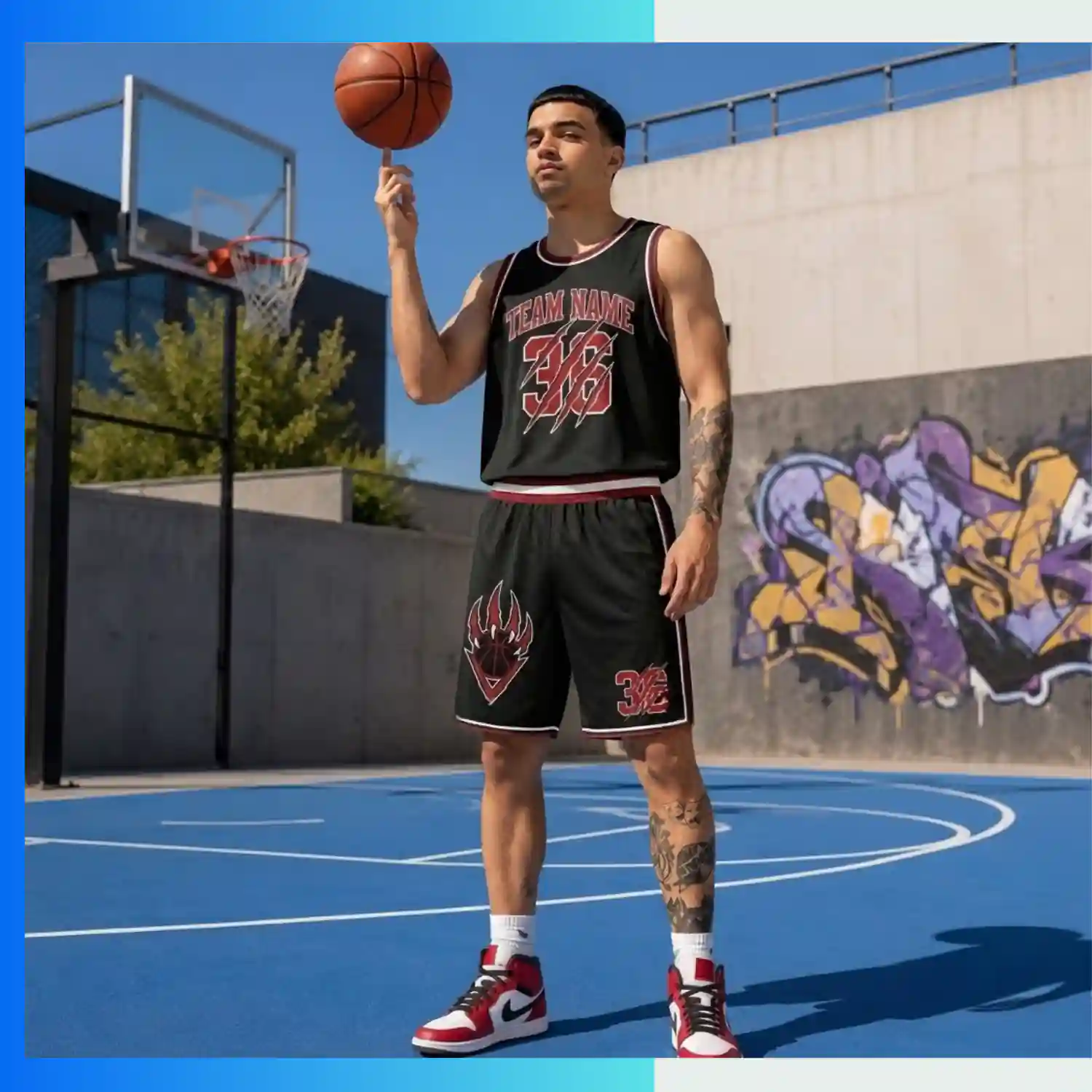 Custom Basketball Uniform Kits with 150G Interlock - Image 3