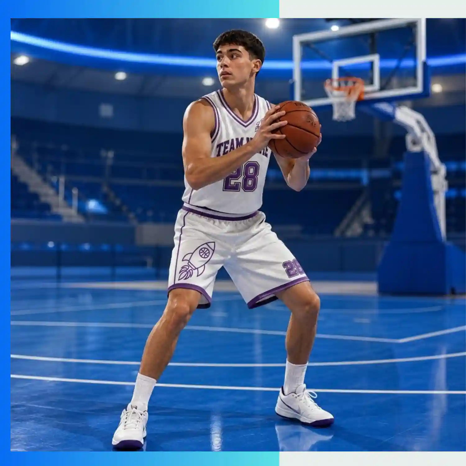 Custom V-Neck Basketball Uniform Kits with 160G Birdseye Mesh The Breathable Performance Choice for Modern Teams - Image 3