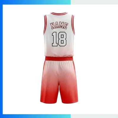 Alternative view of Custom V-Neck Basketball Uniform Kits with 160G Jacquard