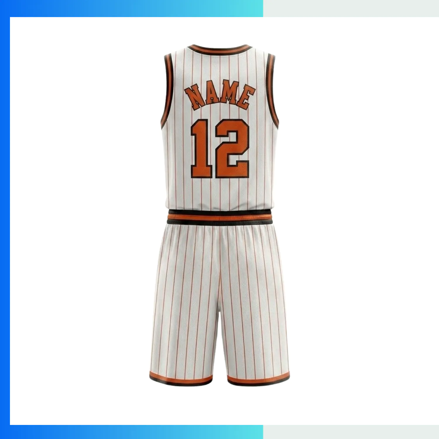 Custom V-Neck Basketball Uniform Kits with 150GSM Flashed V Fabric - Image 2