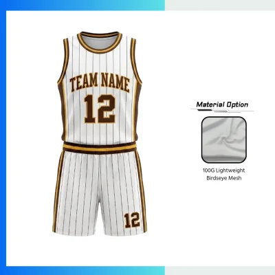 Custom Basketball Uniform Kits with 100G Lightweight Birdseye Mesh