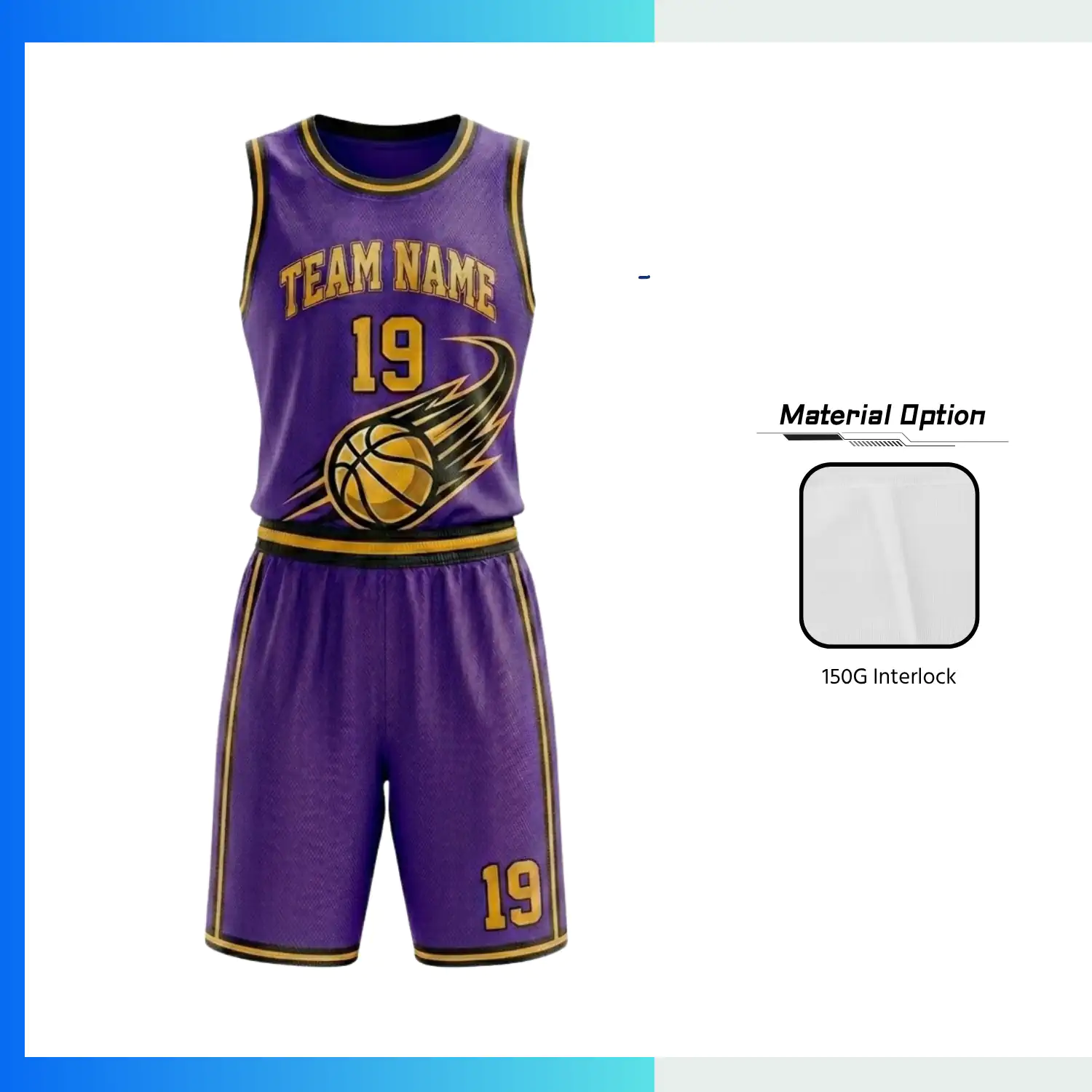 Custom Women’s Basketball Uniform Kits with 150G Interlock