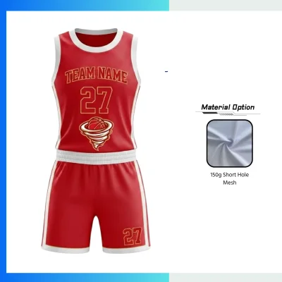 Custom Women’s Basketball Uniform Kits with 150G Short Hole Mesh