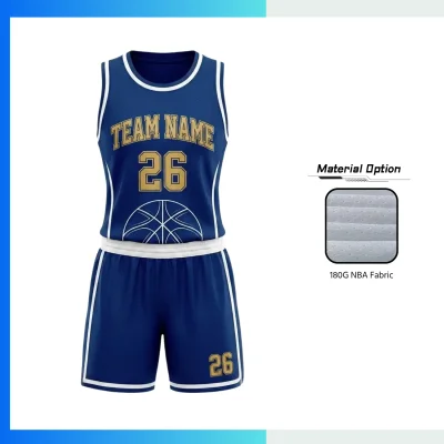 Custom Women’s Basketball Uniform Kits with180G NBA-Style Fabric
