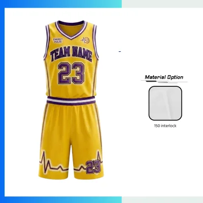 Custom V-Neck Basketball Uniform Kits with 150G Interlock