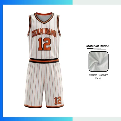 Custom V-Neck Basketball Uniform Kits with 150GSM Flashed V Fabric