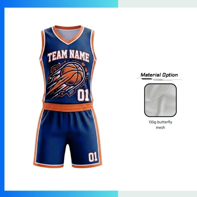 Custom Womenβs V-Neck Basketball Uniform Kits with 130G Butterfly Mesh