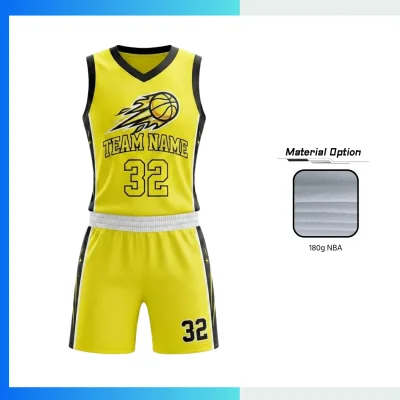 Custom Women’s V-Neck Basketball Uniform Kits with 180G NBA-Style Fabric
