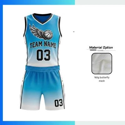 Custom Women’s V-Neck Basketball Uniform Kits with 160G Butterfly Mesh
