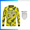 Long Sleeve Spandex Soccer Jersey with 180G 4-Way Stretch Interlock Custom Sublimation Performance Top