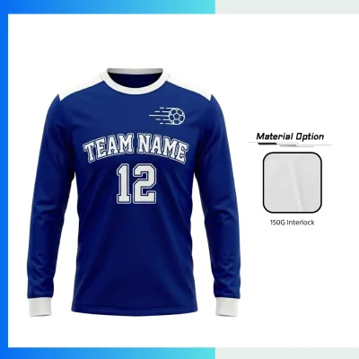Custom Long Sleeve V-Neck Soccer Jersey with 150G Interlock Full Sublimation Team Uniform