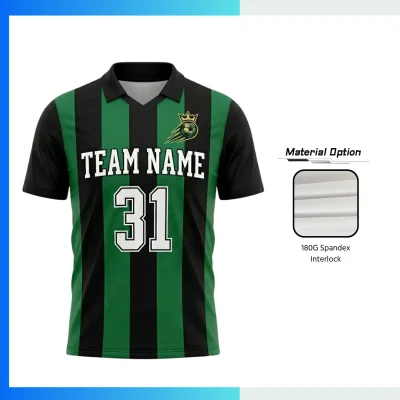 Elite Compression Soccer Jersey – 180G Spandex Interlock Lapel V-Neck Custom Team Kit | Full Sublimation