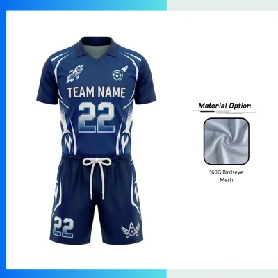 Custom Breathable Soccer Uniform Set – Jersey & Shorts Full Sublimation with 160G Birdseye Mesh