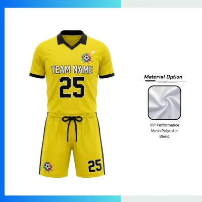 Custom VIP Performance Soccer Uniform Set β Mesh Jersey & Shorts Full Sublimation (Athletic Fit)