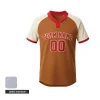 A 2-button baseball jersey with raglan sleeves, fully sublimated with team graphics on durable 200G Interlock fabric.