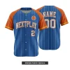 A premium full-button baseball jersey featuring vibrant all-over sublimated graphics with textured embroidered logos on the chest and sleeve.