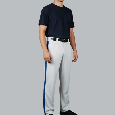 A pair of full-length baseball pants with vibrant, all-over sublimated team graphics, made from performance spandex interlock fabric.