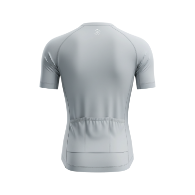 A solid color tight-fitting short sleeve compression shirt made from advanced cooling fabric, ideal as an athletic base layer.