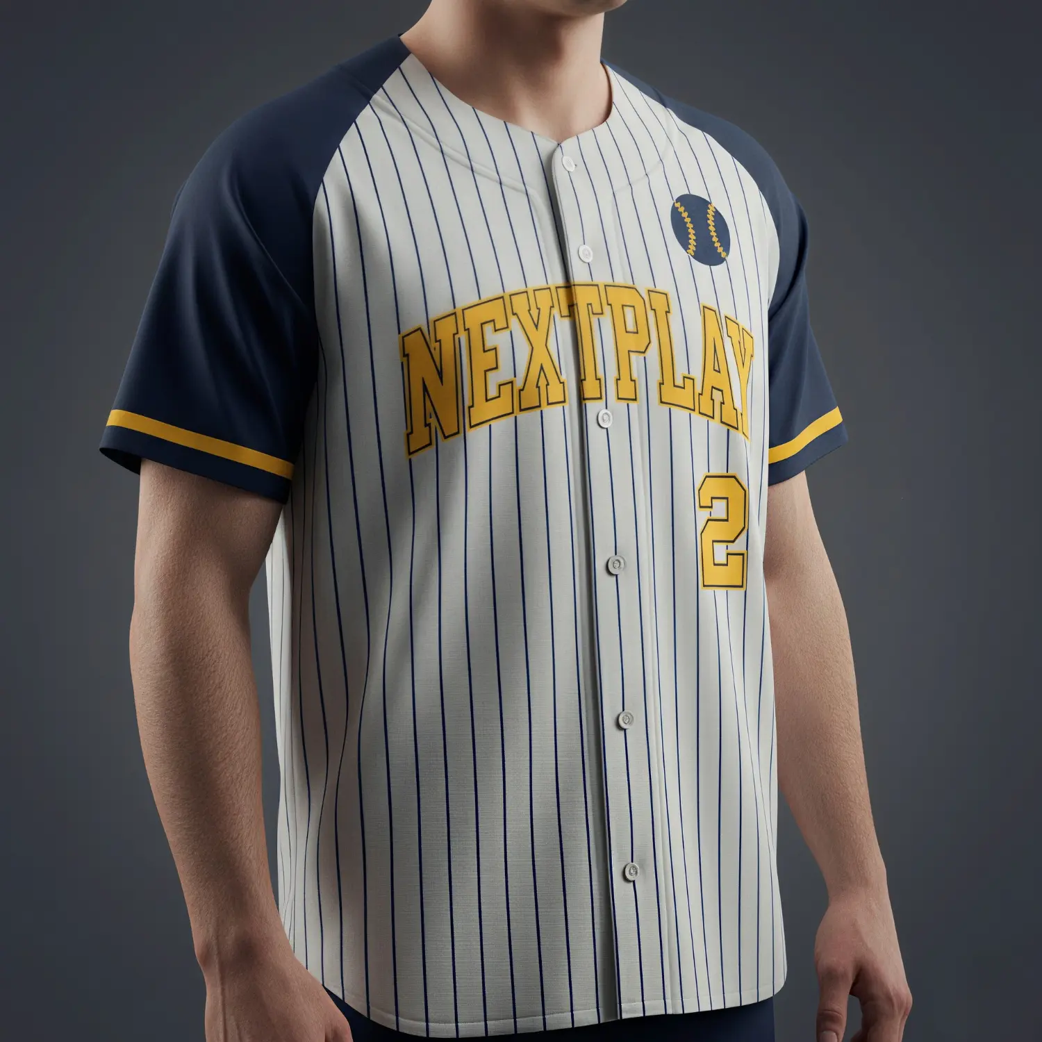 A vibrant, fully sublimated full-button baseball jersey with an all-over custom design, printed on premium performance mesh.