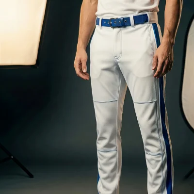 A pair of capri-length baseball pants with vibrant, all-over sublimated team graphics, made from performance spandex interlock fabric.