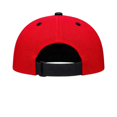 A premium structured baseball cap made entirely from breathable sandwich mesh fabric with a vibrant 3D embroidered team logo on the front.